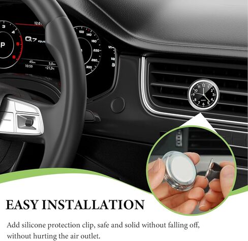 2pcs عصا على ساعة سيارة Dashboard ، ساعة تمثيلية مصغرة مصغرة مع مقطع تنفيس وشريط لاصقة ، ساعة صغيرة ساعة الجيب من لوحة معلومات لوحة القيادة للدراجة النارية للسيارة (أبيض+أسود) in Saudi Arabia
