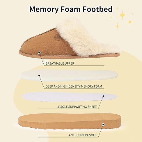 CIOR Boys Girls Memory Foam Slippers Faux Fur Lining Slip-on Clog Indoor Outdoor for Little Kid Big Kid in Kuwait