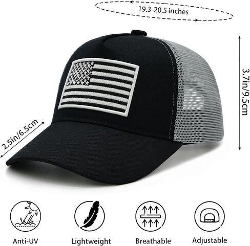 Boys Trucker Hat, Toddler American Flag Snapback Mesh Baseball Caps for Kids Age 2-6 in Kuwait