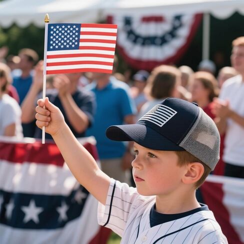 Boys Trucker Hat, Toddler American Flag Snapback Mesh Baseball Caps for Kids Age 2-6 in Kuwait