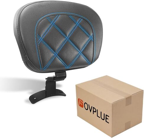 FOVPLUE Rider Backrest,Adjustable Driver Backrest Pad Kit fits for Harley Touring CVO Road Glide Road King Electra Glide Street Glide FLHR FLTRX FLHX FLHT 2009-2023,Double Orange Stitching in Saudi Arabia