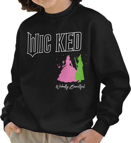 Isaac Morris Limited Wicked Defy Gravity Pink Goes Good With Green Adult and Kids Crewneck Sweater in Saudi Arabia
