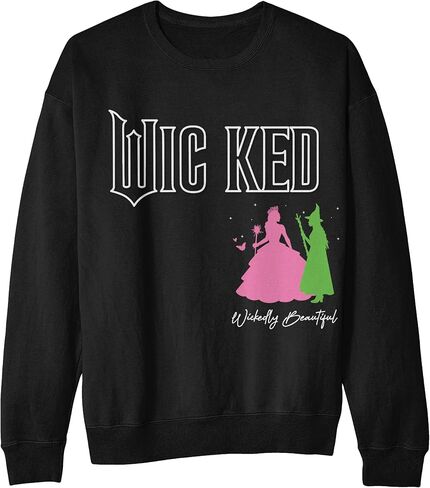 Isaac Morris Limited Wicked Defy Gravity Pink Goes Good With Green Adult and Kids Crewneck Sweater in Saudi Arabia