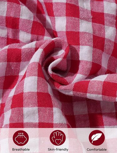 Happy Cherry Girls Gingham Wide Leg Pants مرنة عالية الخصر الخصر الخصر فضفاضة سراويل طويلة طباعة 5-14 سنة in Kuwait
