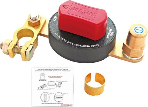 Battery Disconnect Switch 12V-48V Top Post Battery Quick Disconnect, Battery Cut Off Switch for Car Truck RV Boat High Current 300A/900A (Compact Size, On/Off, Removable Knob) in Saudi Arabia