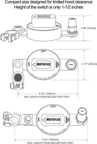 Battery Disconnect Switch 12V-48V Top Post Battery Quick Disconnect, Battery Cut Off Switch for Car Truck RV Boat High Current 300A/900A (Compact Size, On/Off, Removable Knob) in Saudi Arabia
