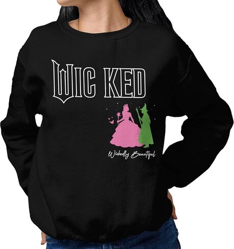 Isaac Morris Limited Wicked Defy Gravity Pink Goes Good With Green Adult and Kids Crewneck Sweater in Saudi Arabia