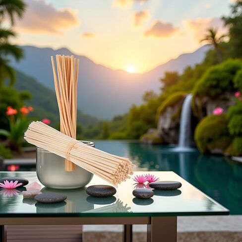 30 PCS Wood Rattan Reed Sticks ، عصي Respuser Ress ، وموزع الزيت العطري ، وموزع العطائر في المنزل للمنزل ، والمكتب ، ديكور الزفاف in Saudi Arabia