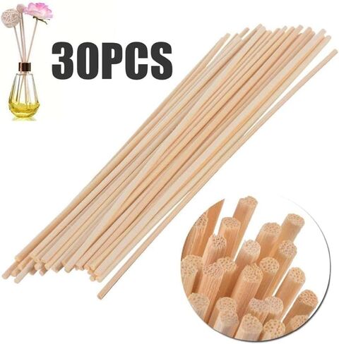 30 PCS Wood Rattan Reed Sticks ، عصي Respuser Ress ، وموزع الزيت العطري ، وموزع العطائر في المنزل للمنزل ، والمكتب ، ديكور الزفاف in Saudi Arabia
