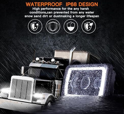 5x7 7x6 H6054 LED Headlights DOT Approved Hi/Low Sealed Beam H6052 H5054 Rectangular Head Light 2PCS 45W for XJ YJ MJ Toyota Tacoma Ford Probe Truck Van Sedans in Saudi Arabia