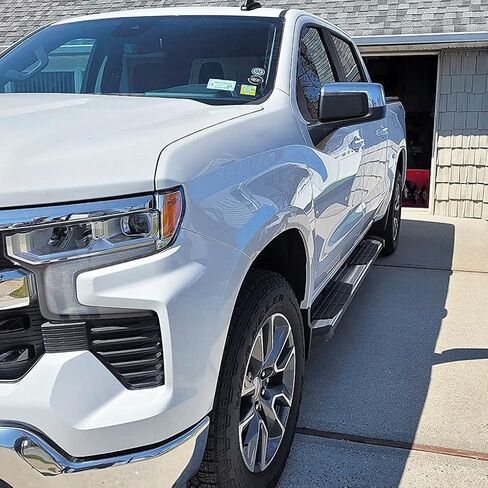 6.5" Chevy Silverado Running Boards Compatible with 2019-2025 Silverado/Sierra 1500 | 2020-2025 Silverado/Sierra 2500 3500 Crew Cab (4 Full Size Door) Step Bars Side Steps Come with 8 Brackes. in Kuwait