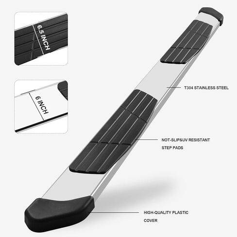 6.5" Chevy Silverado Running Boards Compatible with 2019-2025 Silverado/Sierra 1500 | 2020-2025 Silverado/Sierra 2500 3500 Crew Cab (4 Full Size Door) Step Bars Side Steps Come with 8 Brackes. in Kuwait