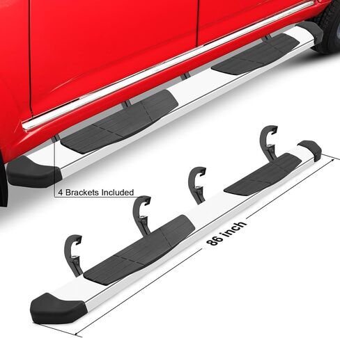 6.5" Chevy Silverado Running Boards Compatible with 2019-2025 Silverado/Sierra 1500 | 2020-2025 Silverado/Sierra 2500 3500 Crew Cab (4 Full Size Door) Step Bars Side Steps Come with 8 Brackes. in Kuwait