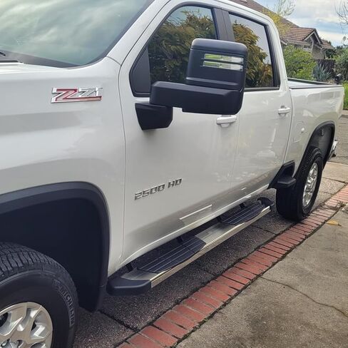 6.5" Chevy Silverado Running Boards Compatible with 2019-2025 Silverado/Sierra 1500 | 2020-2025 Silverado/Sierra 2500 3500 Crew Cab (4 Full Size Door) Step Bars Side Steps Come with 8 Brackes. in Kuwait