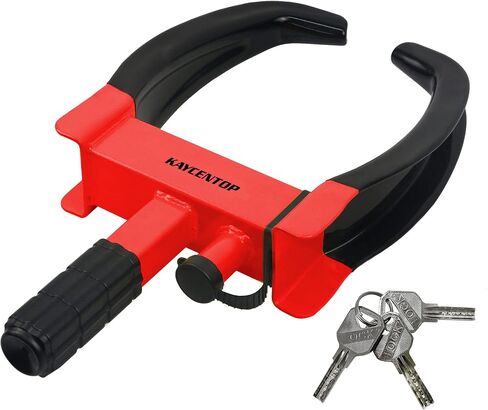 Universal Wheel Lock, Security Trailer Wheel Lock Anti Theft Tire Lock, Heavy Duty Wheel Clamp Adjustable for Trailers SUV Golf Cart Boats ATV Great Deterrent Bright Yellow/Black, 3 Keys in Saudi Arabia