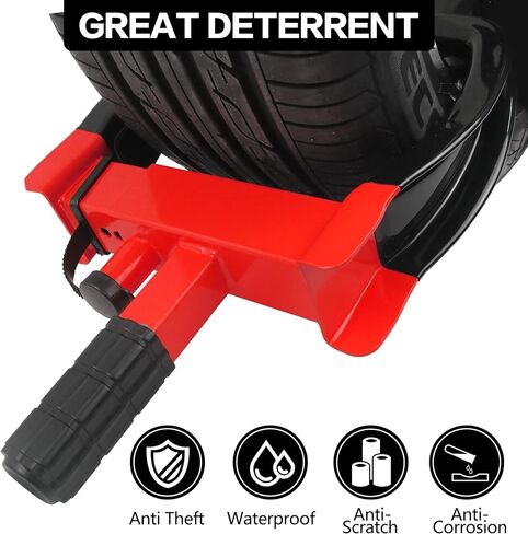 Universal Wheel Lock, Security Trailer Wheel Lock Anti Theft Tire Lock, Heavy Duty Wheel Clamp Adjustable for Trailers SUV Golf Cart Boats ATV Great Deterrent Bright Yellow/Black, 3 Keys in Saudi Arabia