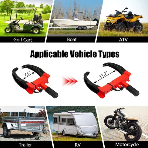 Universal Wheel Lock, Security Trailer Wheel Lock Anti Theft Tire Lock, Heavy Duty Wheel Clamp Adjustable for Trailers SUV Golf Cart Boats ATV Great Deterrent Bright Yellow/Black, 3 Keys in Saudi Arabia