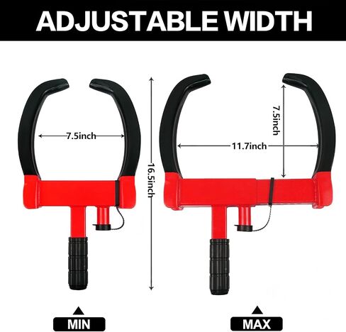 Universal Wheel Lock, Security Trailer Wheel Lock Anti Theft Tire Lock, Heavy Duty Wheel Clamp Adjustable for Trailers SUV Golf Cart Boats ATV Great Deterrent Bright Yellow/Black, 3 Keys in Saudi Arabia