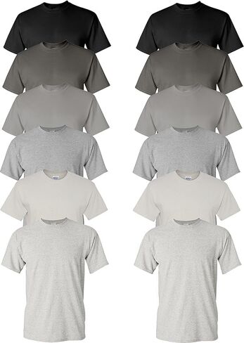 Tees Tees كل يوم تي شيرت القطن الثقيل (حزمة 12) ، لون مختلط متنوع صغير إلى 5xl in Kuwait
