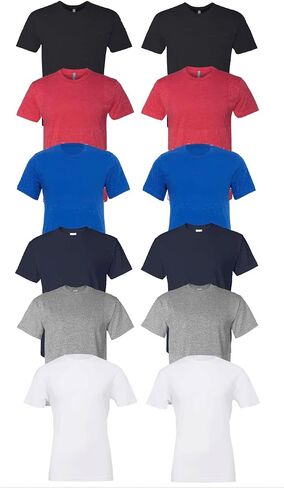 Tees Tees كل يوم تي شيرت القطن الثقيل (حزمة 12) ، لون مختلط متنوع صغير إلى 5xl in Kuwait