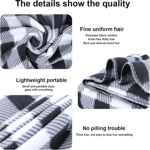 Electric Car Blanket- Heated 59 x 40inch 12 Volt Fleece Travel Throw for Car and RV-Great for Cold Weather, Tailgating, and Emergency Kits Black/White in Saudi Arabia