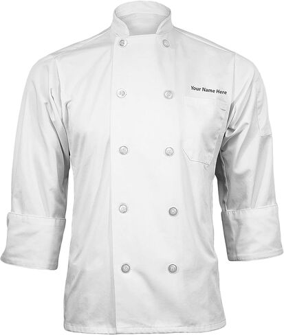 شبكة مطرزة شخصية مرة أخرى معطف الطاهي مخصص الأكمام الطويلة in Saudi Arabia