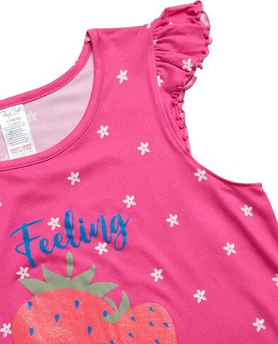 طقم بيجامة للفتيات من Rene Rofe - ثوب نوم مكشكش مكون من 3 قطع، وقميص نوم، وشورت صالة - ملابس نوم للفتيات (4-12) in Kuwait