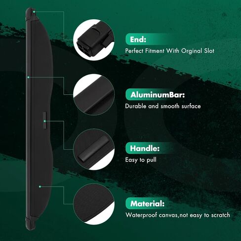 Cargo Cover for 2007-2011 Fit for Honda CR-V 2.4L Retractable Rear Trunk Cargo Shade Luggage Security Cover Shielding Waterproof in Saudi Arabia