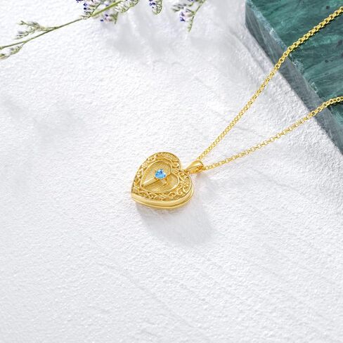 SOULMEET 10K 14K 18K Solid Gold Personalized Sunflower/Starburst/Cross/Rose/Lotus/Butterfly/Turtle/Celtic/Bee Heart Locket Necklace That Holds Picture Gift Choice in Kuwait