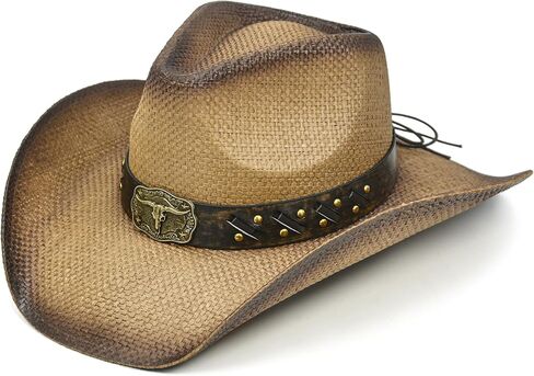 Straw Cowboy Hat for Women and Men – Western Sun Hat for Country Concert, Rodeo and Cowgirl Outfits in Saudi Arabia