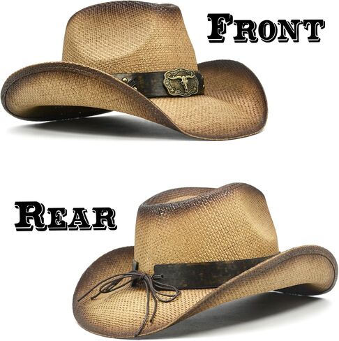 Straw Cowboy Hat for Women and Men – Western Sun Hat for Country Concert, Rodeo and Cowgirl Outfits in Saudi Arabia