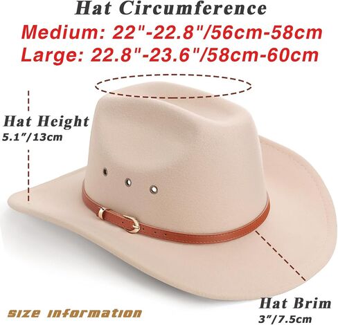 Dreshow Cowboy Hat للنساء والرجال الغربيين شعروا بقعة رعاة البقر رعاة البقر على نطاق واسع in Kuwait