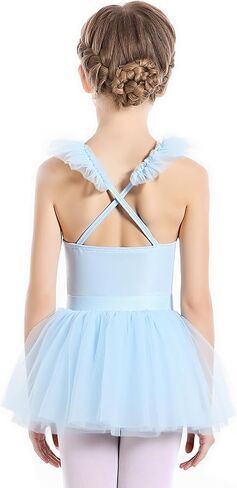 Tutu.kk Girls Ballet Leotards with Removable Tutu Skirt Toddler Leotard Sleeveless Crisscross Backs Dance Dress Outfit Combo in Saudi Arabia