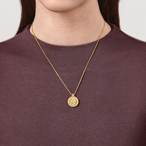 CHOW SANG SANG 999 24K Solid Gold Cultural Blessings Diamond Lotus Necklace for Women Size 47cm 95723N in Saudi Arabia