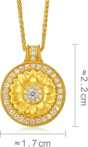 CHOW SANG SANG 999 24K Solid Gold Cultural Blessings Diamond Lotus Necklace for Women Size 47cm 95723N in Saudi Arabia