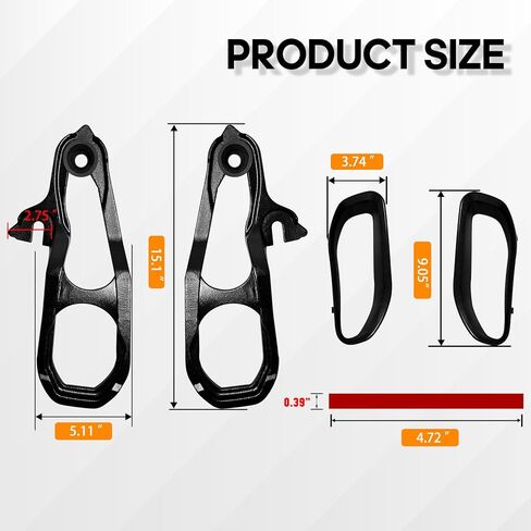 خطافات السحب الأمامية لليسار واليمين مع حواف ممتصة للصدمات، أجهزة بديلة باللون الأسود مناسبة لدودج رام 1500 مع محرك 3.6 لتر 5.7 لتر 2019 2020 2021 2022 2023 يستبدل 82215268AB 82215268AB 68272945AB in Kuwait