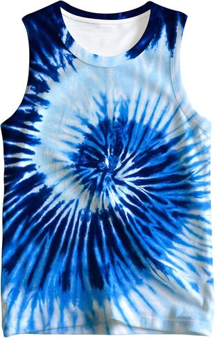 Kids Tie Dye Tank Tops Shirt for 5-14 Years Boys Girls Sleeveless Undershirt in Kuwait