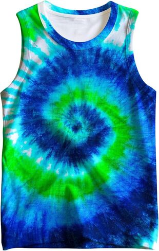 Kids Tie Dye Tank Tops Shirt for 5-14 Years Boys Girls Sleeveless Undershirt in Kuwait