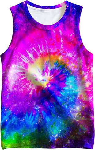 Kids Tie Dye Tank Tops Shirt for 5-14 Years Boys Girls Sleeveless Undershirt in Kuwait