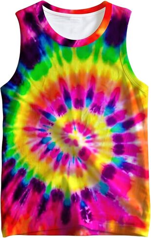 قميص دبابات صبغ الصبغة من 5 إلى 14 عامًا بويز فتيات بلا أكمام. in Kuwait