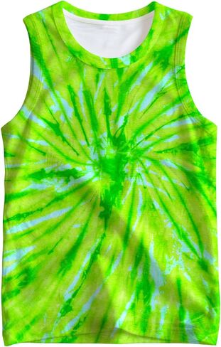 Kids Tie Dye Tank Tops Shirt for 5-14 Years Boys Girls Sleeveless Undershirt in Kuwait