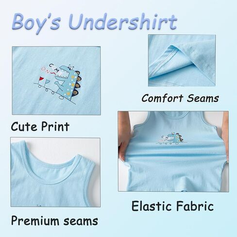 2-10 Years Boys Vest Kids Tank Tops Cotton Shirt Sleeveless Soft Breathable Toddler Children Undershirts 4 Pack in Kuwait