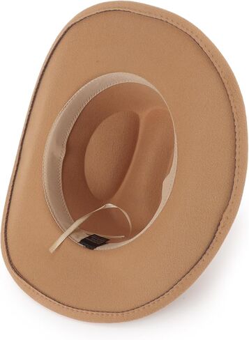 DRESHOW Classic Western Felt Cowboy Cowgirl Hat for Women Men Outdoor Wide Brim Belt Buckle Panama Hat Unisex Rolled up Caps in Saudi Arabia