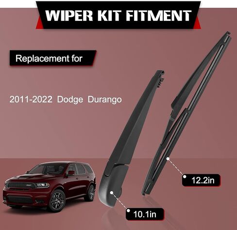 OTUAYAUTO Rear Windshield Wiper Replacement for 2011-2022 Dodge Durango, Back Wiper Blade Arm Cover Kits Accessories Assembly for Rear Window in Kuwait