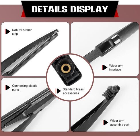 OTUAYAUTO Rear Windshield Wiper Replacement for 2011-2022 Dodge Durango, Back Wiper Blade Arm Cover Kits Accessories Assembly for Rear Window in Kuwait