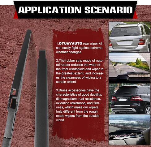 OTUAYAUTO Rear Windshield Wiper Replacement for 2011-2022 Dodge Durango, Back Wiper Blade Arm Cover Kits Accessories Assembly for Rear Window in Kuwait