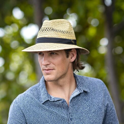 Panama Jack Safari Straw Hat - Lightweight, 3" Big Brim, Inner Elastic Sweatband, 3-Pleat Ribbon Hat Band in Saudi Arabia