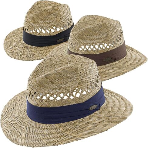 Panama Jack Safari Straw Hat - Lightweight, 3" Big Brim, Inner Elastic Sweatband, 3-Pleat Ribbon Hat Band in Saudi Arabia