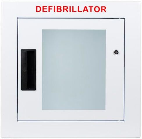 Semi-Recessed, Alarmed and Strobed AED Cabinet, Compact. Fits Many Defibrillators on The Market. Measures 13.75" H x 16.25" L x 3.25" D. Essential Storage for Indoor AEDs. in Saudi Arabia