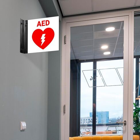 AED AED Automated Offibrillator Proforming Signing ، Double -Side ، 6 × 6 بوصات ، ACM ، مع ملحق النيكل المصقول ، مصنوع في الولايات المتحدة الأمريكية in Saudi Arabia